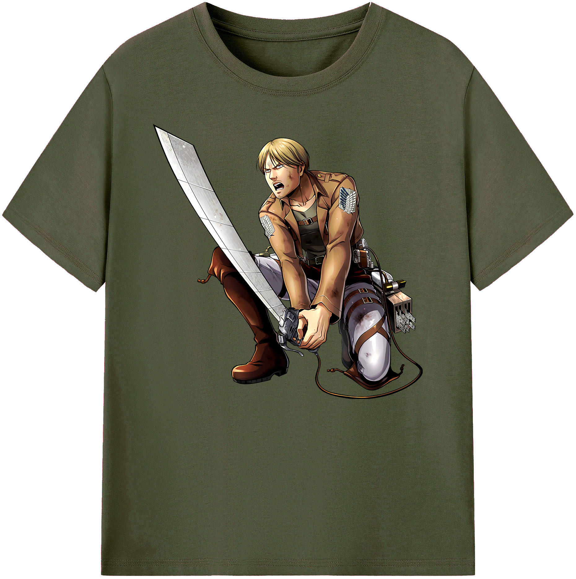 （画像用） 進撃の巨人 ミケ·ザカリアス Attack on Titan Mike Zakarius 綿100％ メンズ半袖Tシャツ｜肌触りやわらか＆通気性